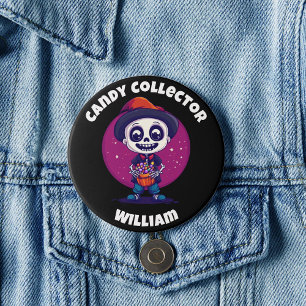 Cute Candy Collector Skeleton Boys Halloween 7.5 Cm Round Badge