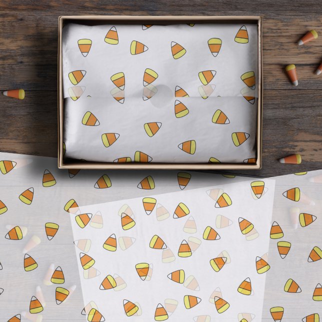 Cute Candy Corn Candies Halloween Tissue Paper (Cute Candy Corn Candies Pattern Tissue Paper just for you)