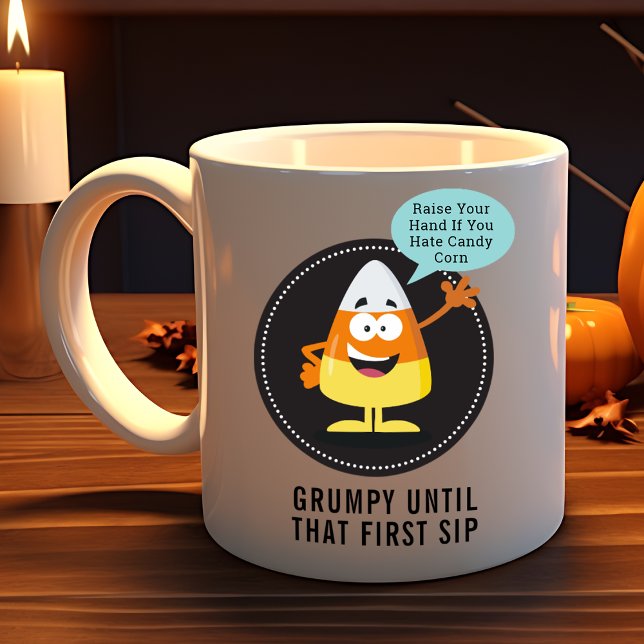 Cute Candy Corn Character Customisable Halloween Coffee Mug (Creator Uploaded)