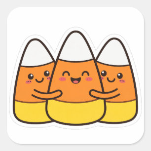Cute Candy Corn Friends Halloween Sticker