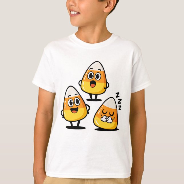 Cute Candy Corn Halloween Kids Shirt (Front)
