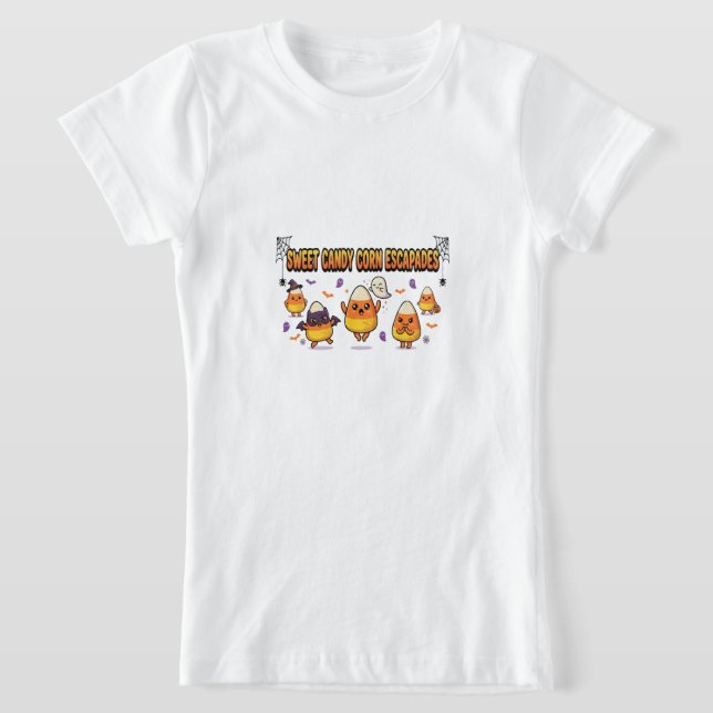  Cute Candy Corn Halloween Party T-Shirt (Laydown)
