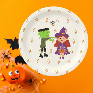 Cute Candy Corn Kids Halloween Costume Party Paper Plate