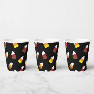 Cute Candy Corn Pattern Halloween Paper Cups