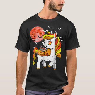 Cute Candy Corn Unicorn Halloween464 T-Shirt