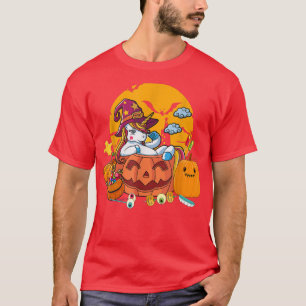 Cute Candy Corn Unicorn Halloween Pumpkin  T-Shirt