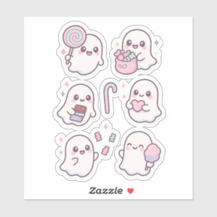 Cute Candy Ghosts Kawaii Sticker Pack