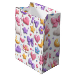 Cute Candy Pastel Icons Pattern Medium Gift Bag