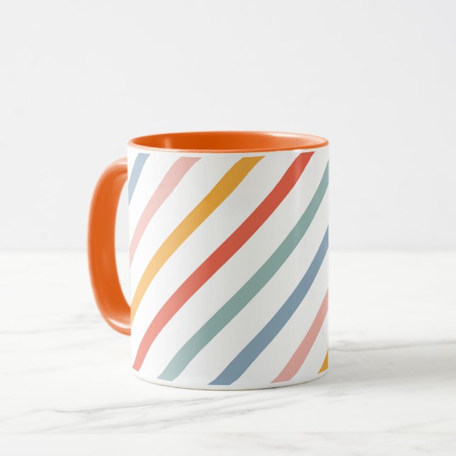 Cute Candy Striped Diagonal Mug (Front Left)