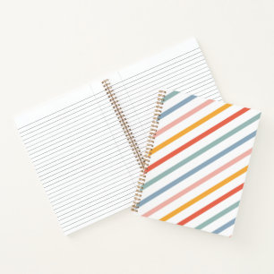 Cute Candy Striped Diagonal Notebook