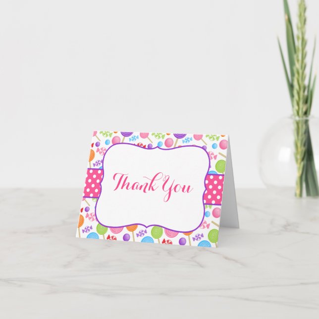 Cute Candy Thank You Card (Front)