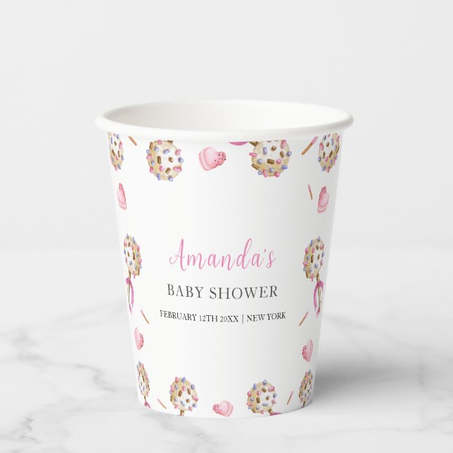 Cute Candy Valentine Sweetheat Baby Shower  Paper Cups (Front)