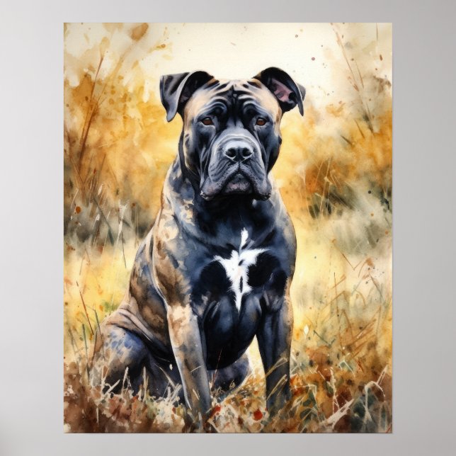 Cute Cane Corso Dog Art Print Poster (Front)