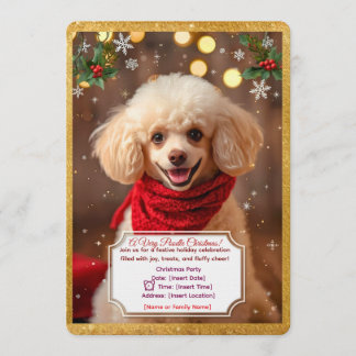 Cute Caniche Christmas Party Invitation