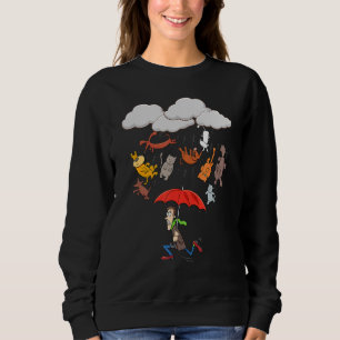Cute Canine Feline It's Raining Cats And Dogs Sweatshirt