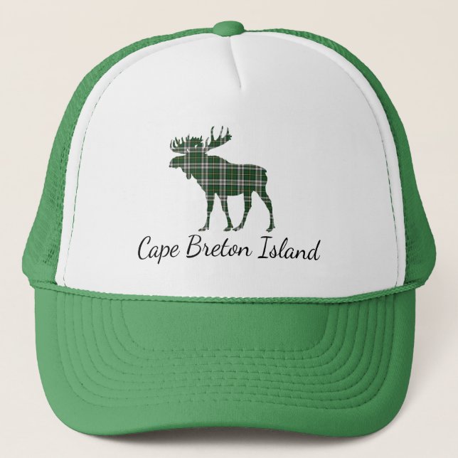 Cute Cape Breton Island moose tartan hat (Front)