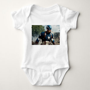 Cute Captain America Baby Bodysuit
