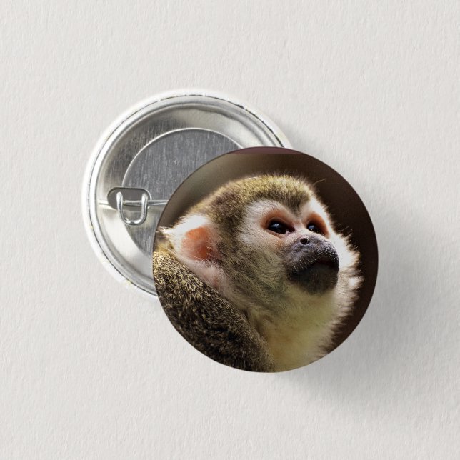 Cute Capuchin Monkey Face 3 Cm Round Badge (Front & Back)