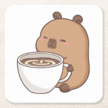 Cute Capy Coffee Fun Paper Coaster