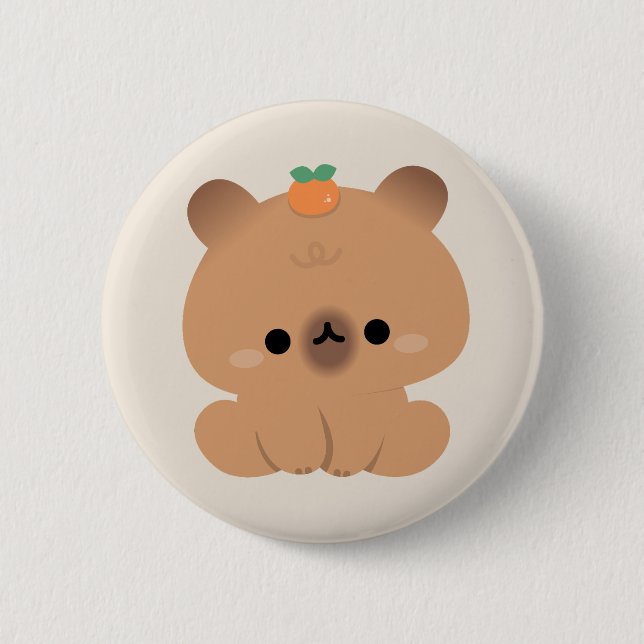 Cute Capybara 6 Cm Round Badge (Front)
