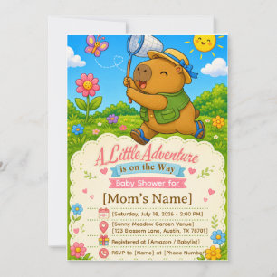 Cute Capybara Adventure Baby Shower Invitation