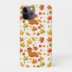 Cute Capybara and Autumn Leaves Phone Case