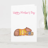 Cute capybara and baby Mother's Day card