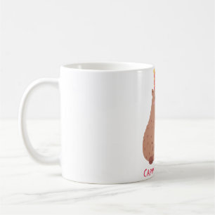Cute Capybara And Cake, Happy Cappy Birthday Coffee Mug