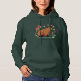 Cute Capybara and Flowers Hoodie