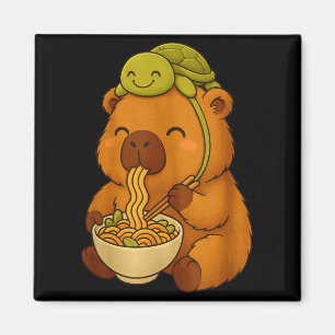 Cute Capybara and Turtle Backpack Ramen Kawaii Magnet