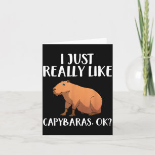 Cute Capybara Art For Men Women Kids Animal Rodent Card