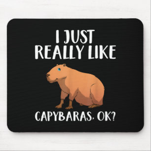 Cute Capybara Art For Men Women Kids Animal Rodent Mouse Pad