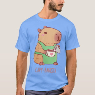 Cute Capybara Barista Making Coffee T-Shirt