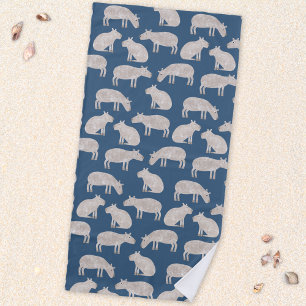 Cute Capybara Beach Towel