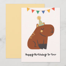 Cute Capybara Birthday Cute Animal Card 