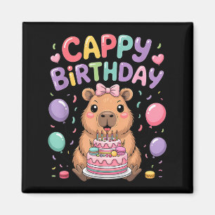 Cute capybara birthday party girl kids animal magnet