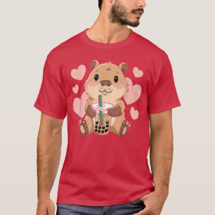 Cute Capybara Bobaea Bubble Rodent Womeneen Girls  T-Shirt