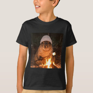 Cute capybara campfire s'mores funny camping T-Shirt