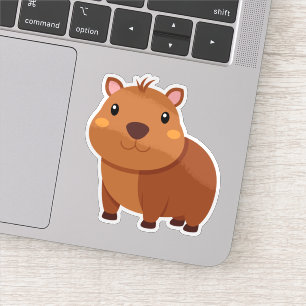 Cute capybara cartoon sticker
