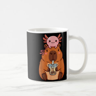 Cute Capybara Drinking Boba Tea Kawaii Axolotl Coffee Mug