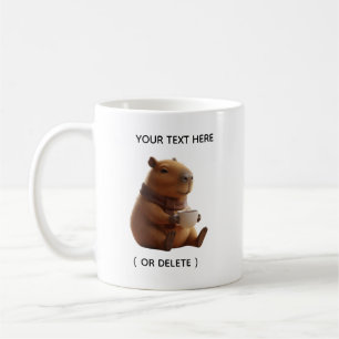 Cute Capybara Drinking Coffee Personalised Mug