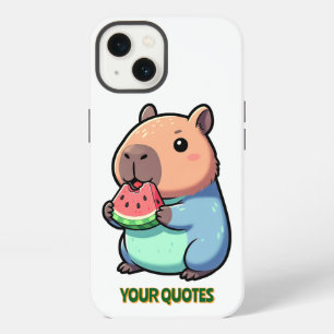 Cute Capybara Eating Watermelon iPhone 13 Case