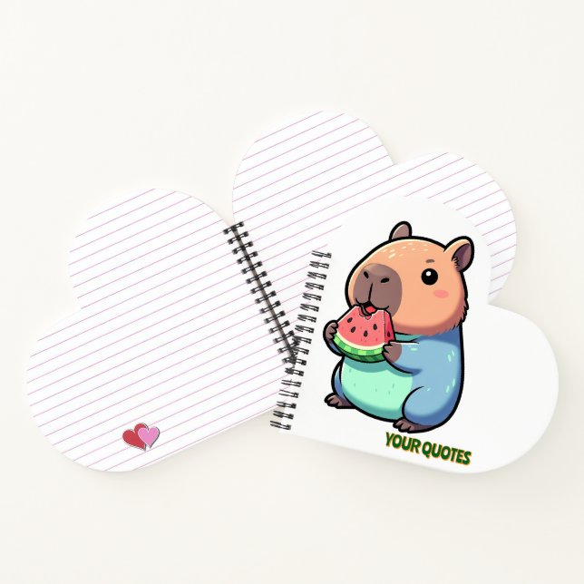 Cute Capybara Eating Watermelon Notebook (Inside)