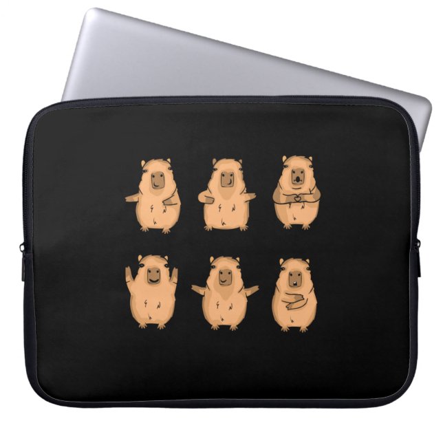 Cute Capybara Gift Women Kids Capybara Laptop Sleeve (Front)