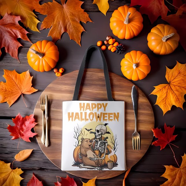 Cute Capybara Halloween Tote Bag (Creator Uploaded)