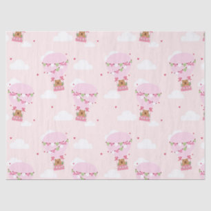 Cute Capybara Hot Air Balloon Baby Shower Tissue Paper