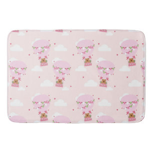 Cute Capybara Hot Air Balloon Bath Mat