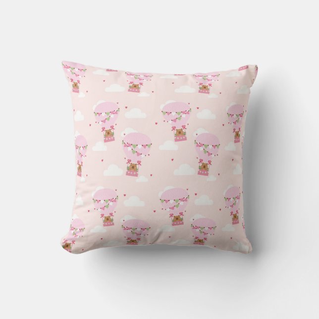 Cute Capybara Hot Air Balloon Cushion (Front)