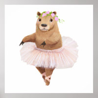 Cute Capybara in Pink Tutu Skirt