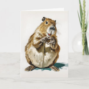 Cute Capybara Love Gesture Card